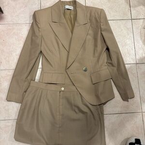 Dior Classic Beige Blazer and Skirt Set